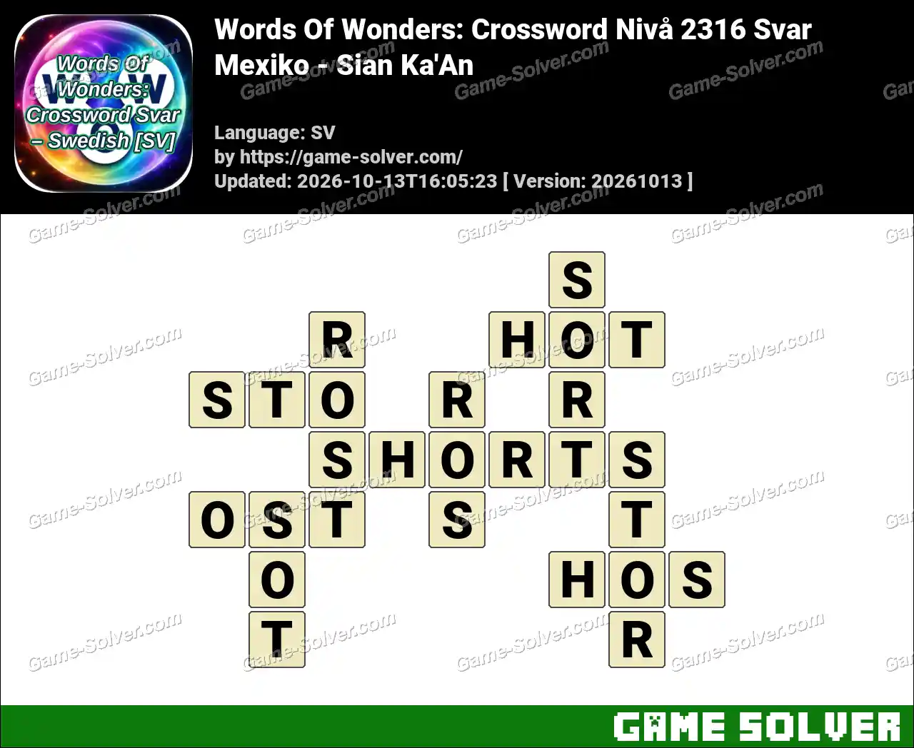 Words Of Wonders: Crossword Nivå 2316 Svar – Mexiko – Sian Ka’An